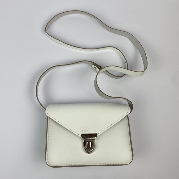 GRAFEA | Small White Crossbody Leather Shoulder Bag - Picture 1 of 9